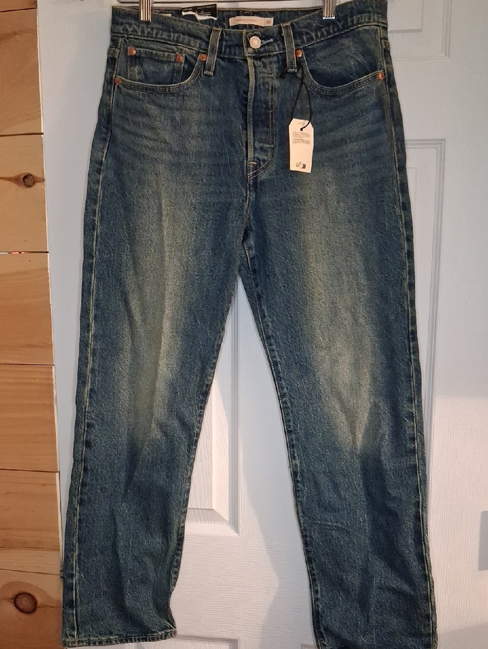 Men's Blue Denim Jeans - Classic Straight Fit, LEVIS, button Fly
